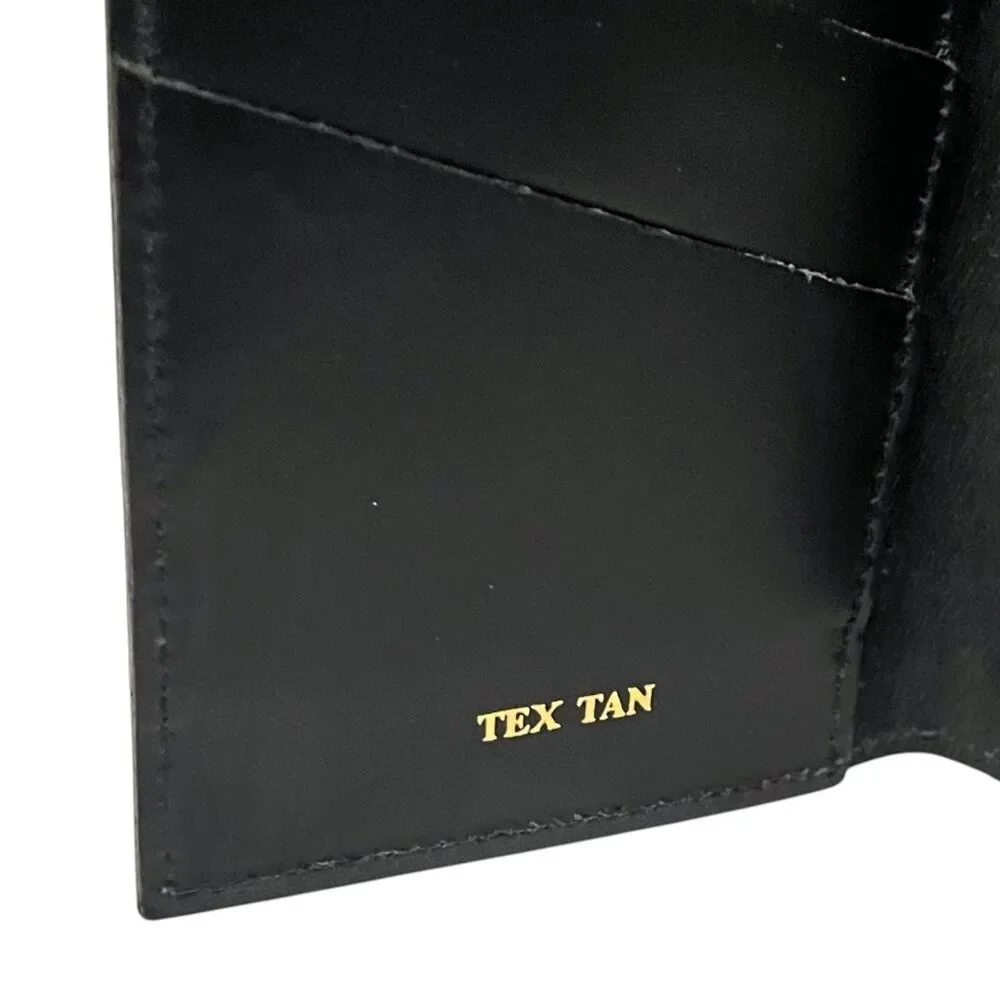 Tex Tan Vintage 80s Black Leather Rodeo Wallet Turquoise Concho Western Cowboy